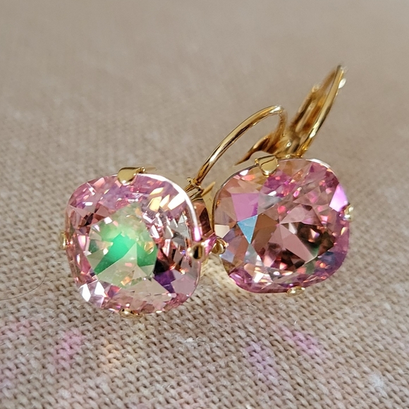 Austrian Crystal Earrings in Gold - Picture 5 of 10
